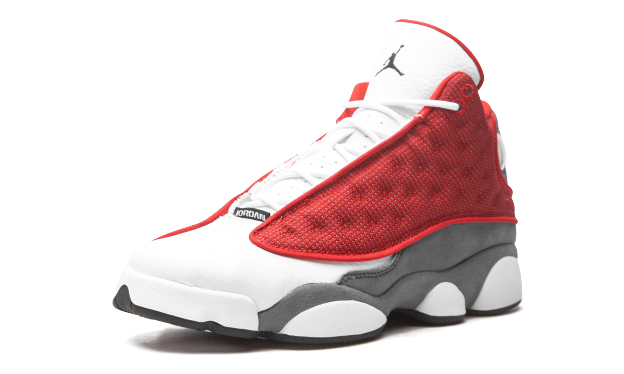 jordan 13 retro gym red flint grey gs+884129-600+left diagnol single view