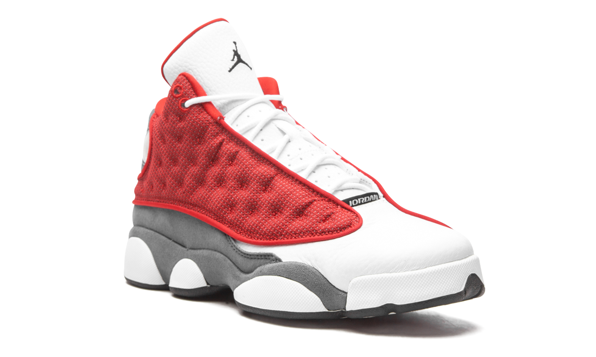 jordan 13 retro gym red flint grey gs+884129-600+diagnol right view