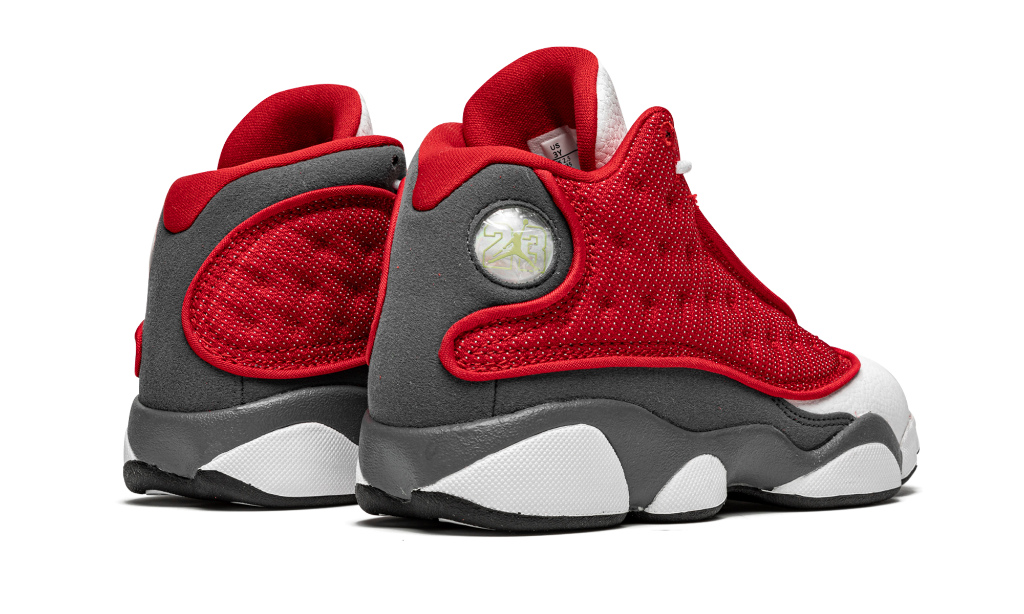 jordan 13 retro gym red flint grey ps+414575-600+diagnol right behind view
