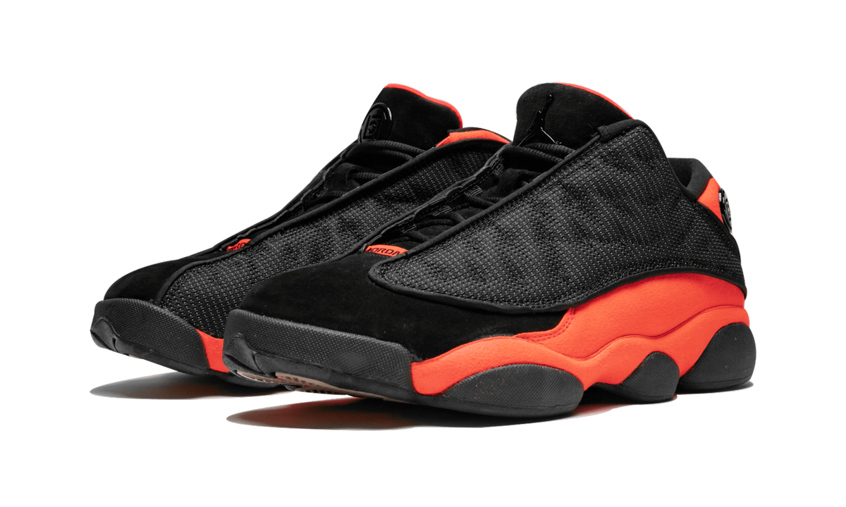 jordan 13 retro low clot black red+AT3102-006+diagnol left view