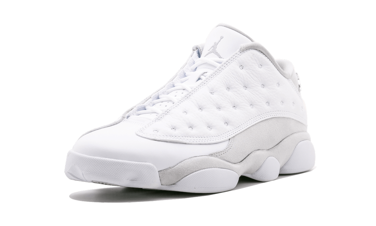 jordan 13 retro low pure platinum+310810-100+left diagnol single view