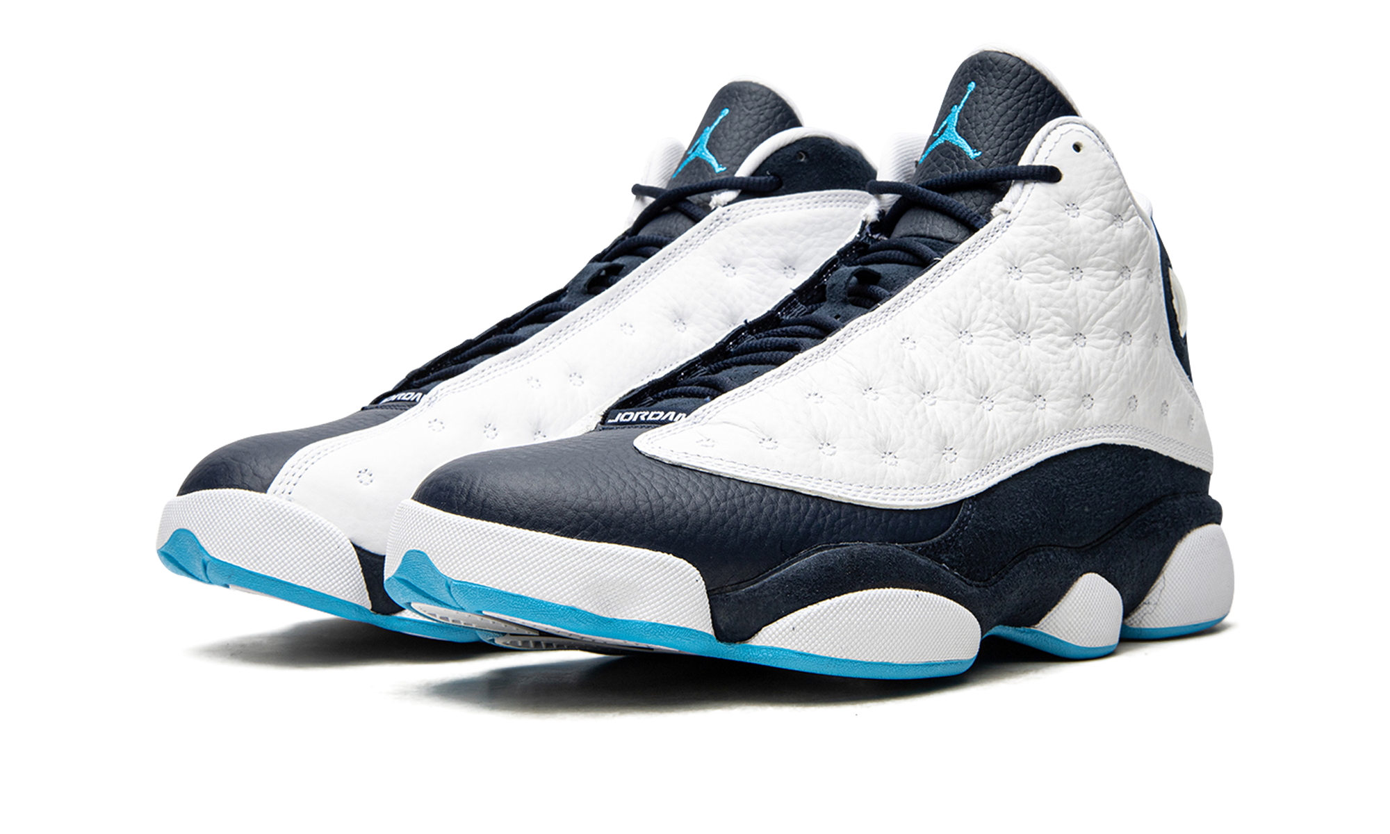 jordan 13 retro obsidian powder blue white+414571-144+diagnol left view