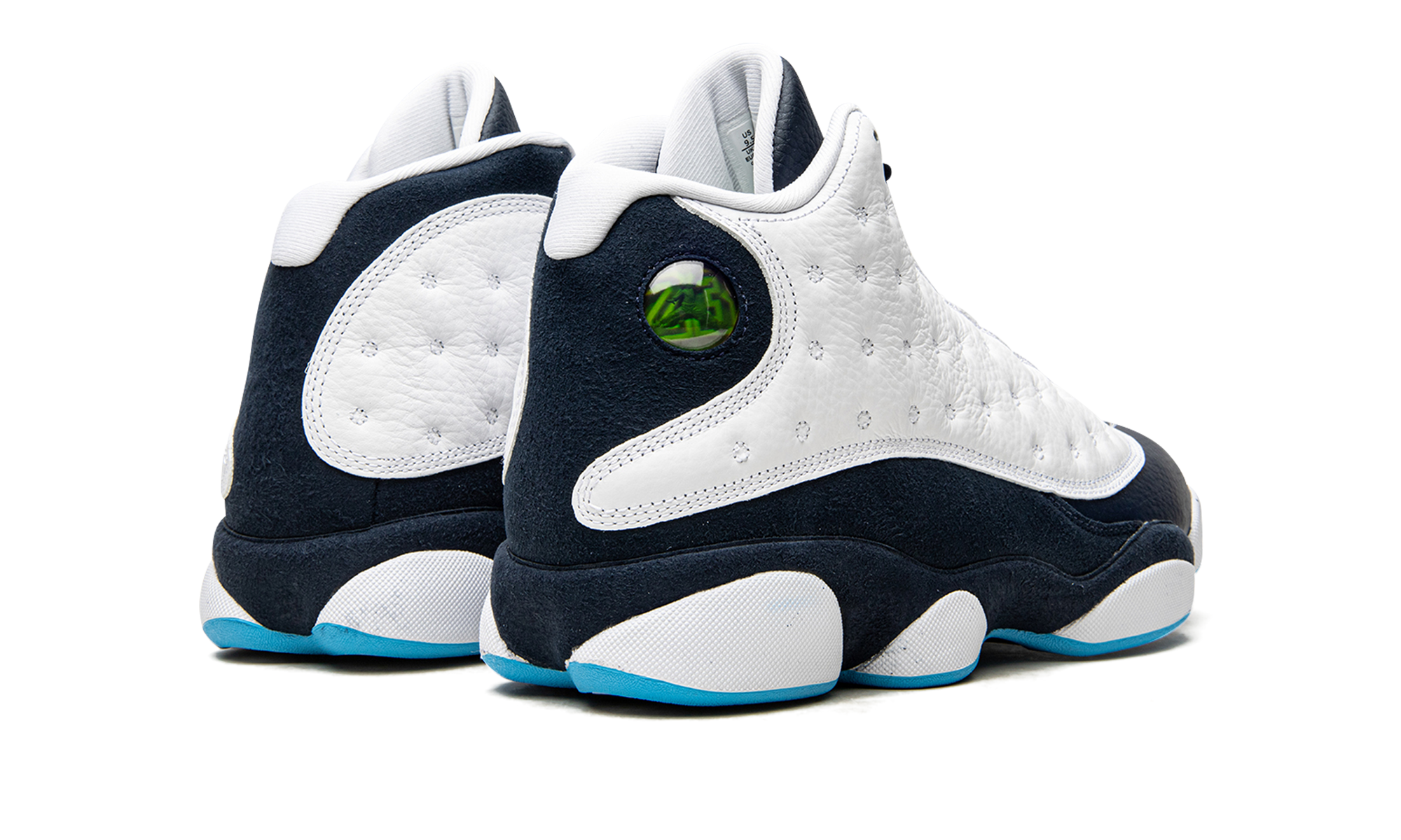 jordan 13 retro obsidian powder blue white+414571-144+diagnol right behind view