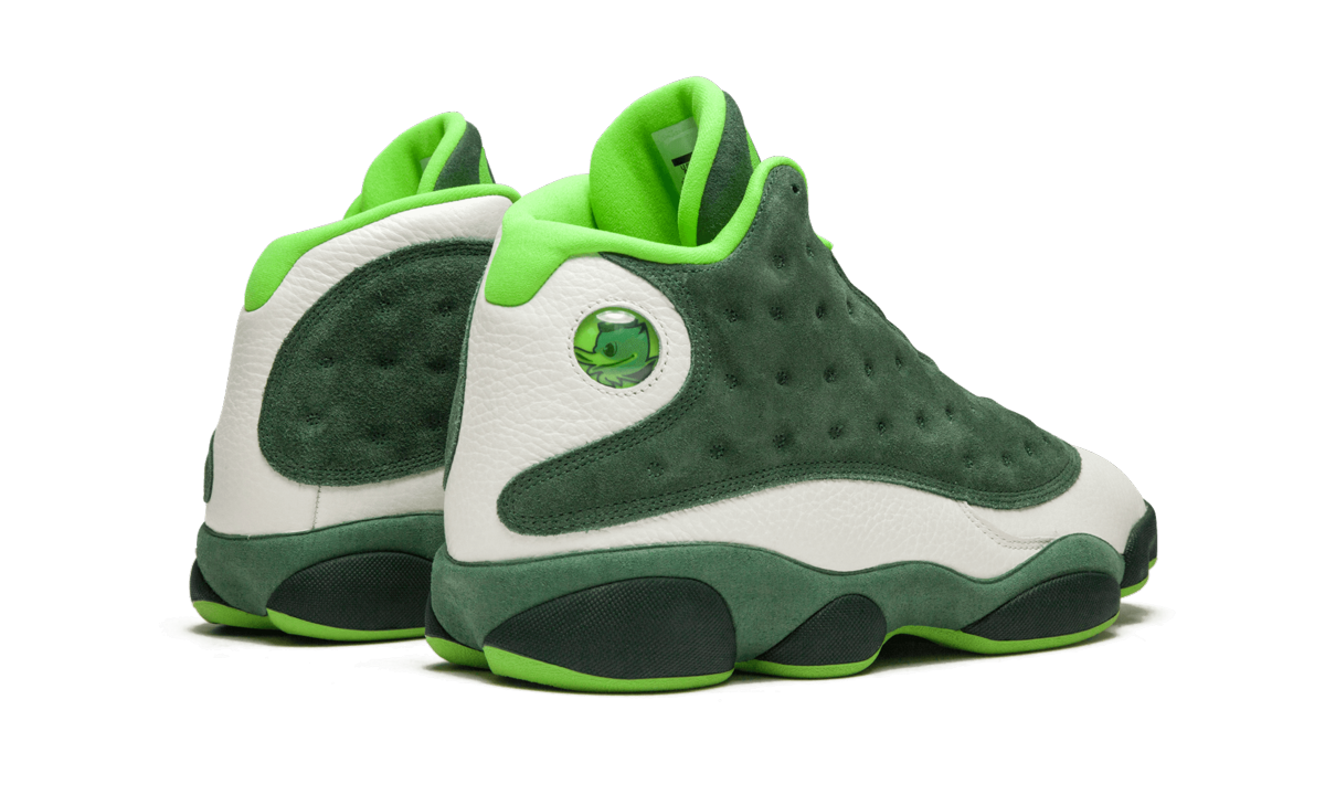 jordan 13 retro oregon ducks pe+AR4390-313+diagnol right behind view