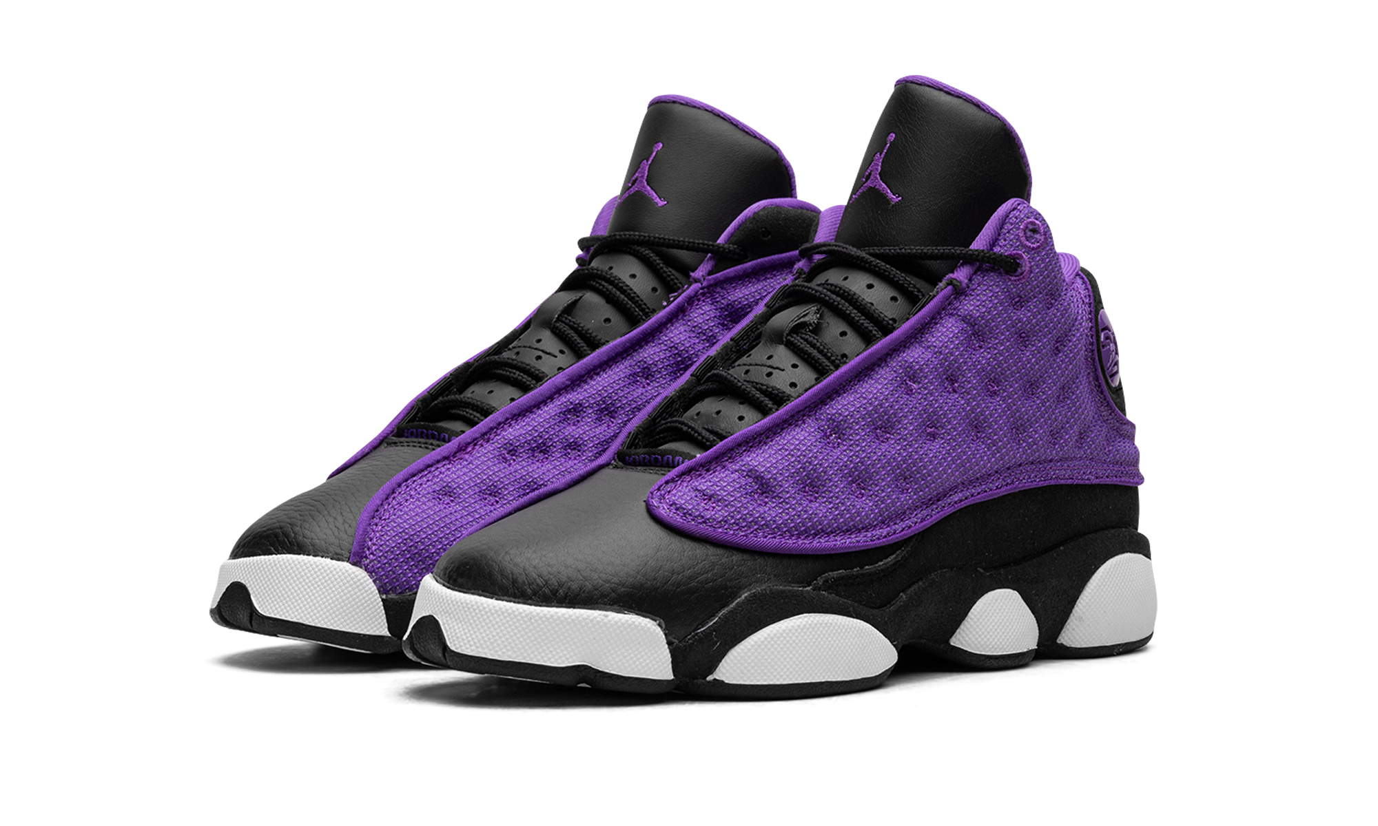 jordan 13 retro purple venom gs+FD4648-501+diagnol left view