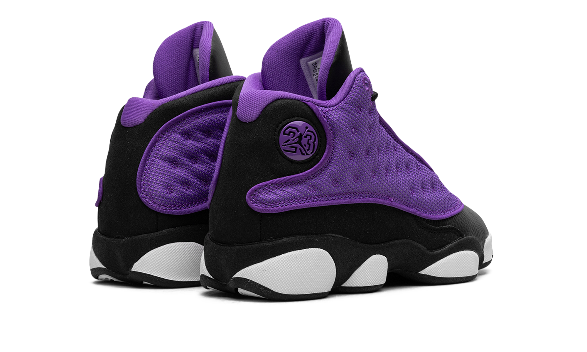 jordan 13 retro purple venom gs+FD4648-501+diagnol right behind view