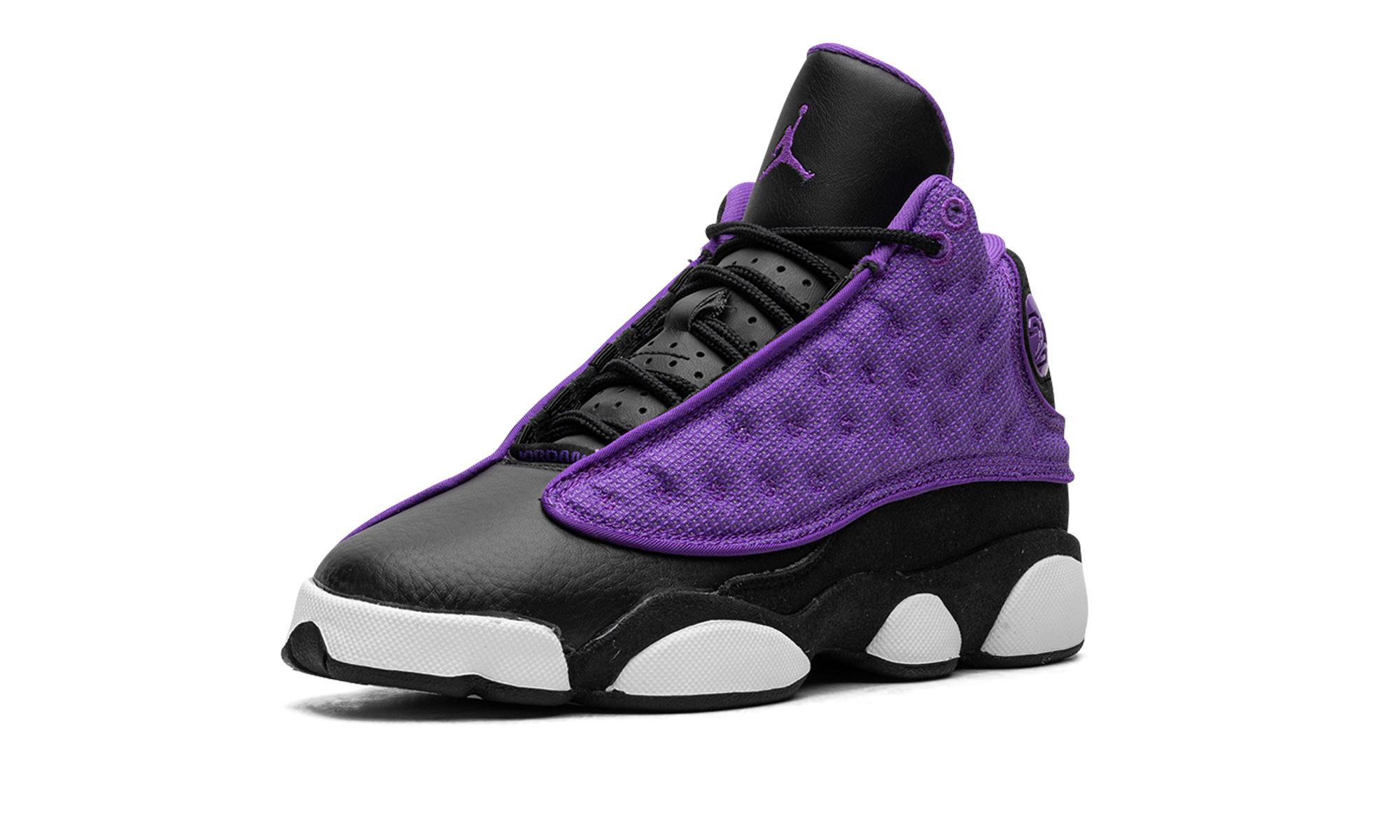 jordan 13 retro purple venom gs+FD4648-501+left diagnol single view