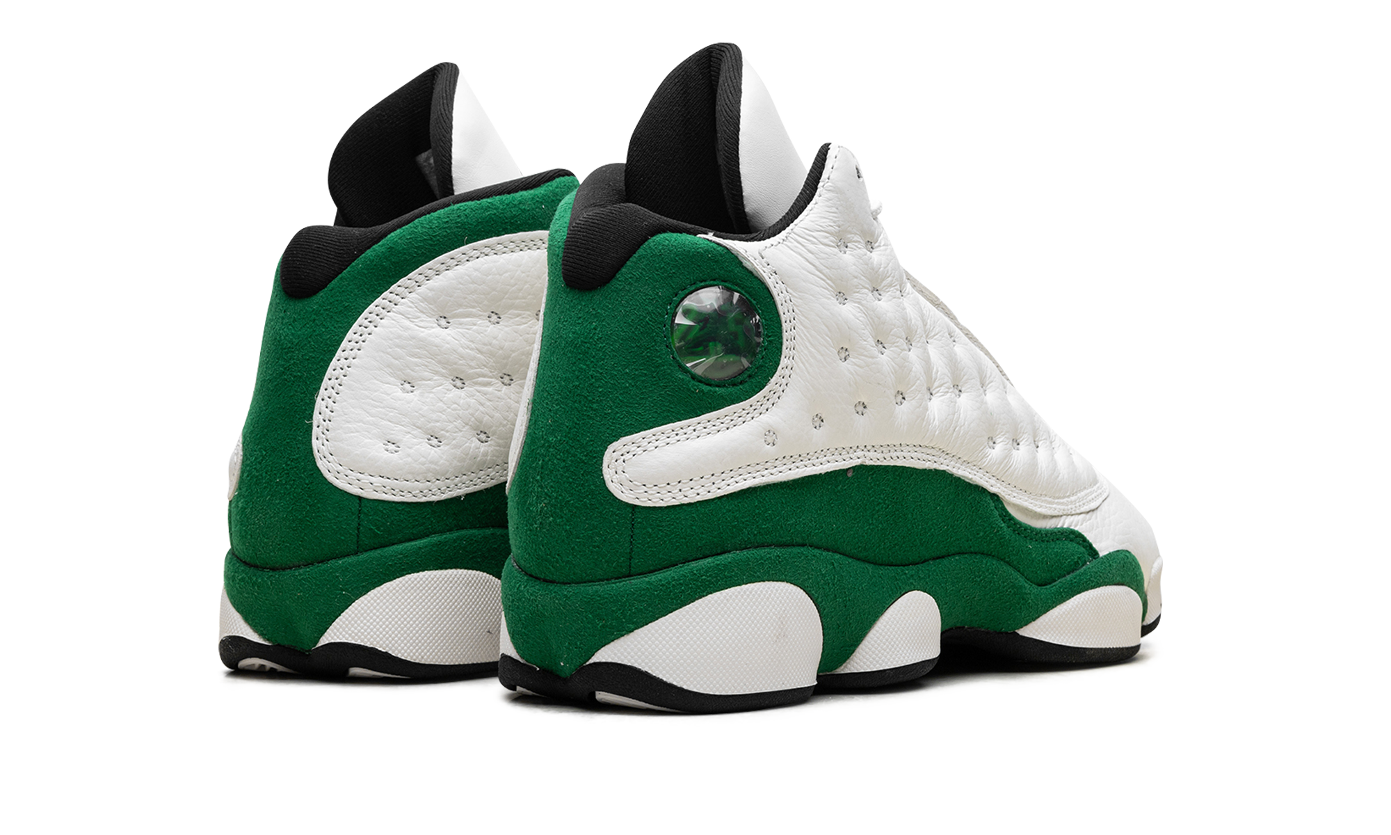 jordan 13 retro sail pine green gs+HQ0780-103+diagnol right behind view