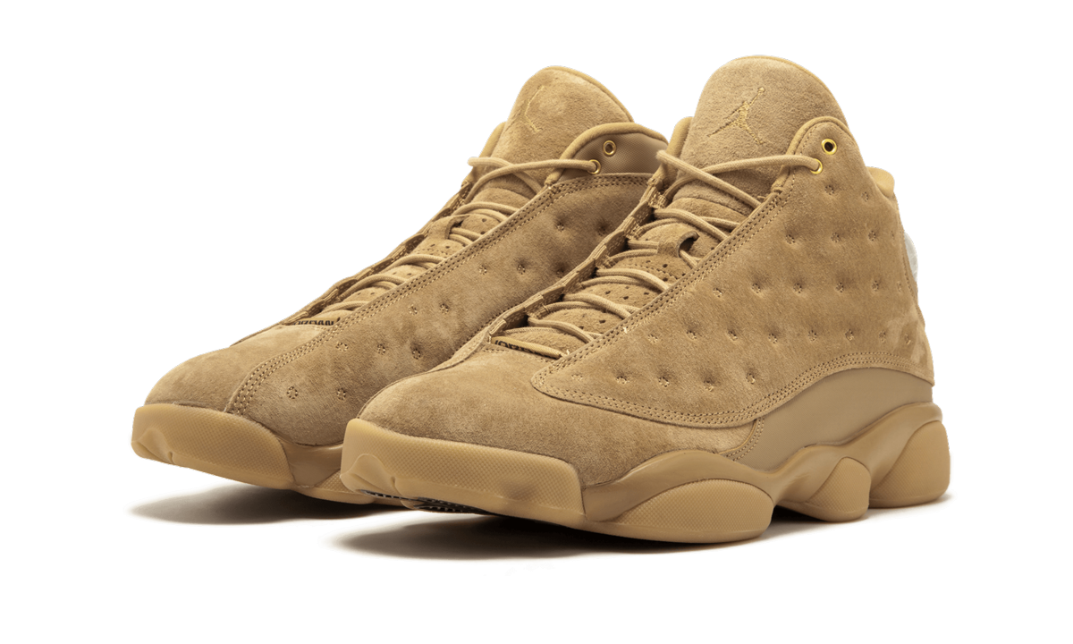 jordan 13 retro wheat+414571-705+diagnol left view