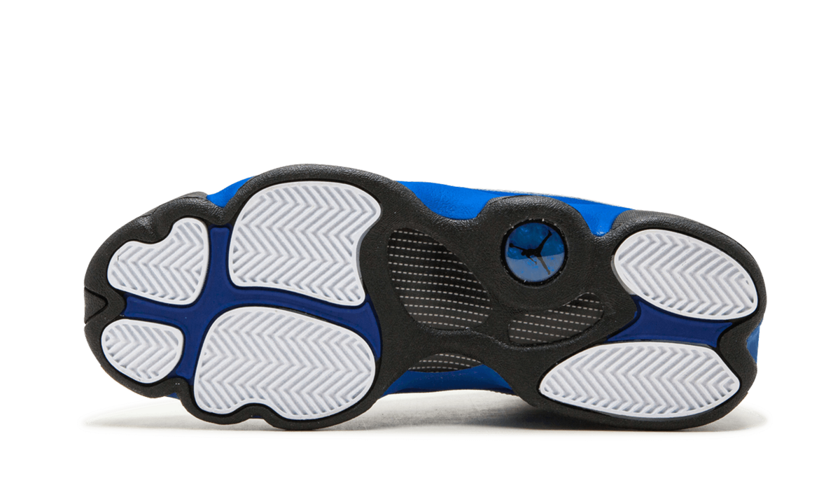 jordan 13 retro white hyper royal black gs+884129-117+bottom view