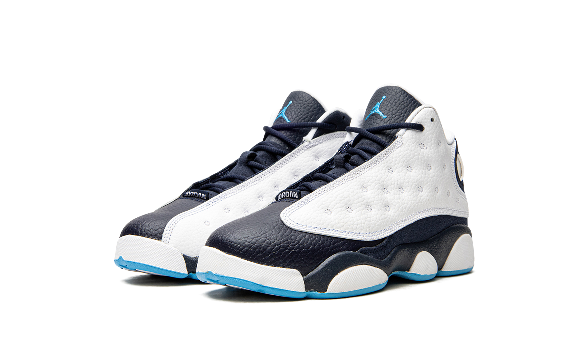 jordan 13 retro white obsidian powder blue ps+DJ3005-144+diagnol left view
