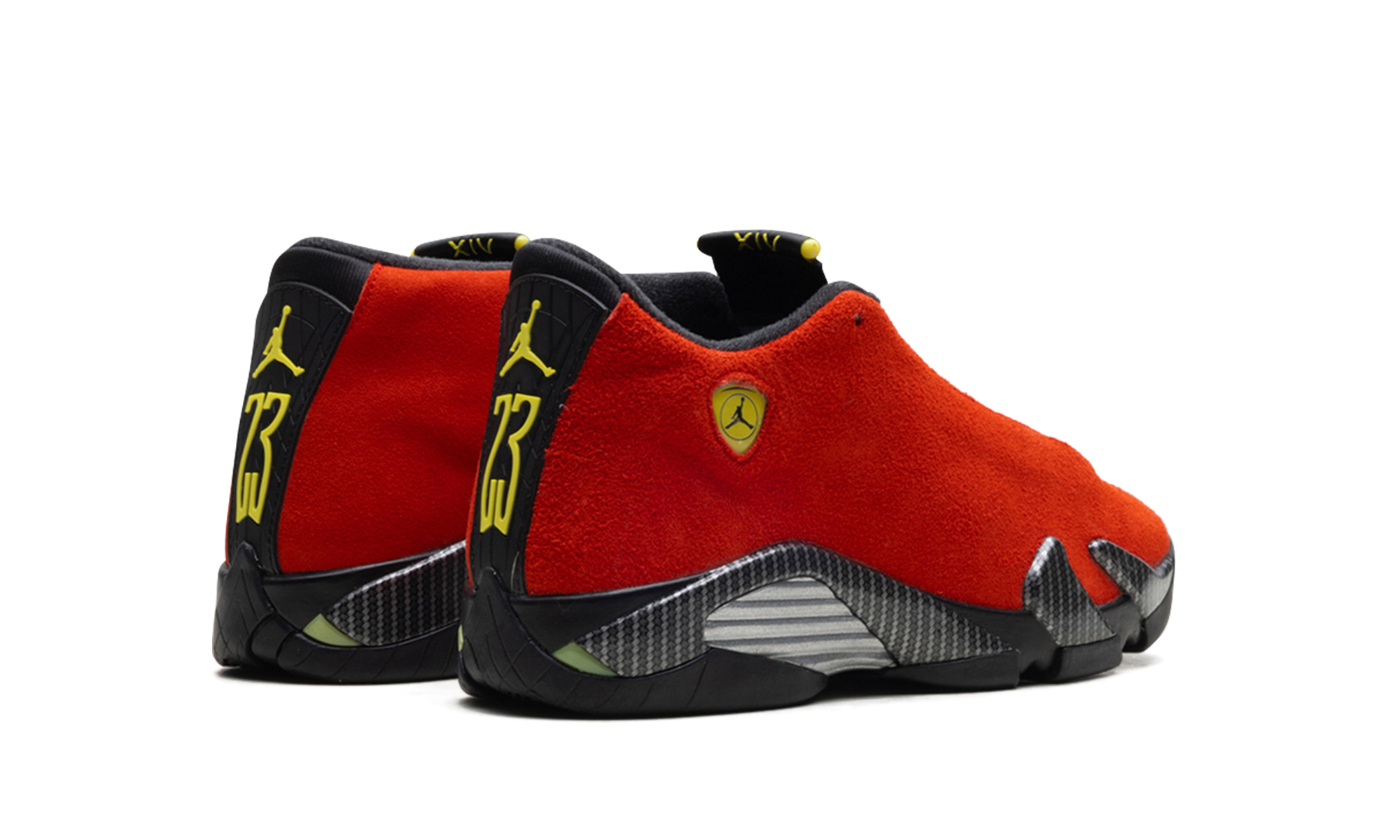 jordan 14 retro ferrari 2025 gs+IF5016-600+diagnol right behind view