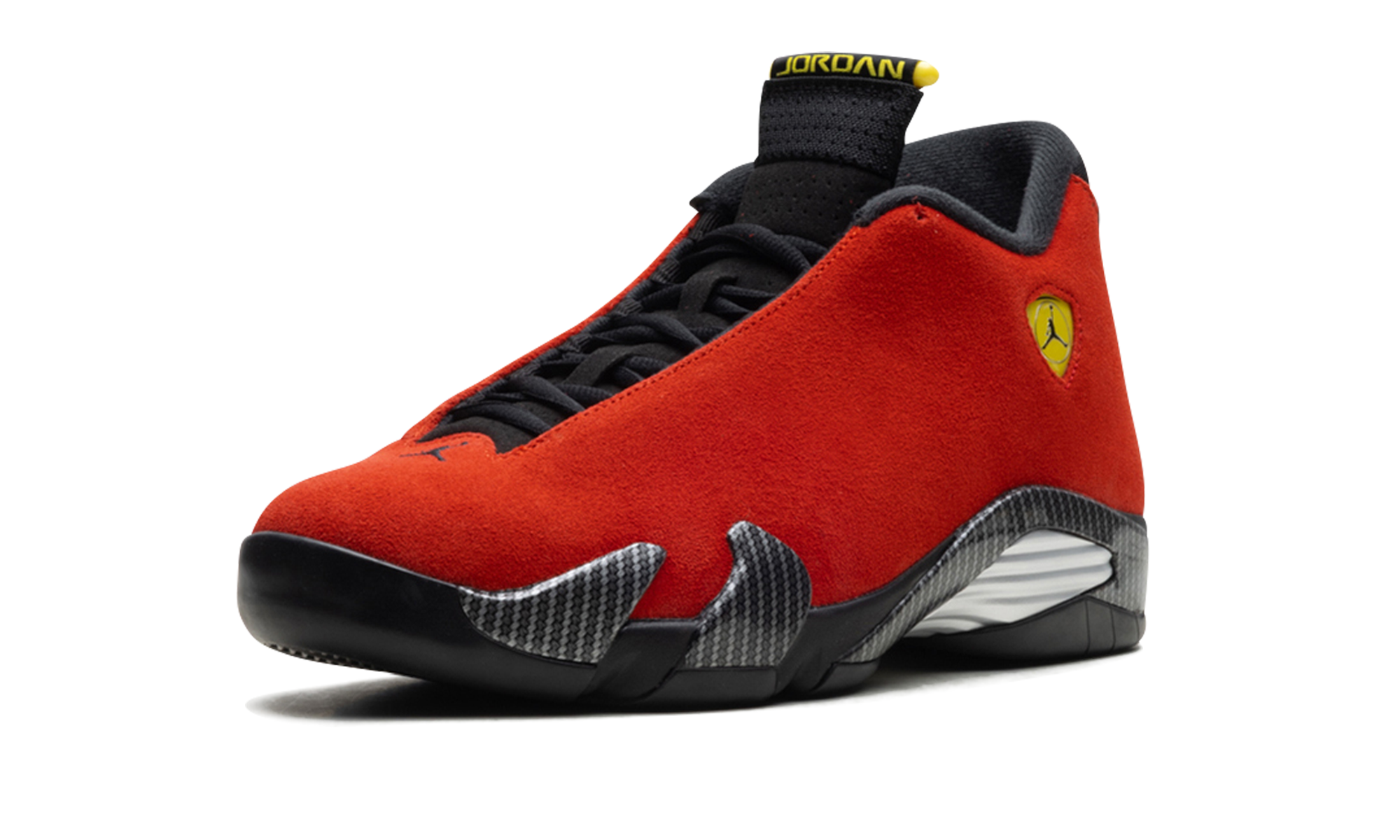 jordan 14 retro ferrari 2025+IF5015-600+left diagnol single view