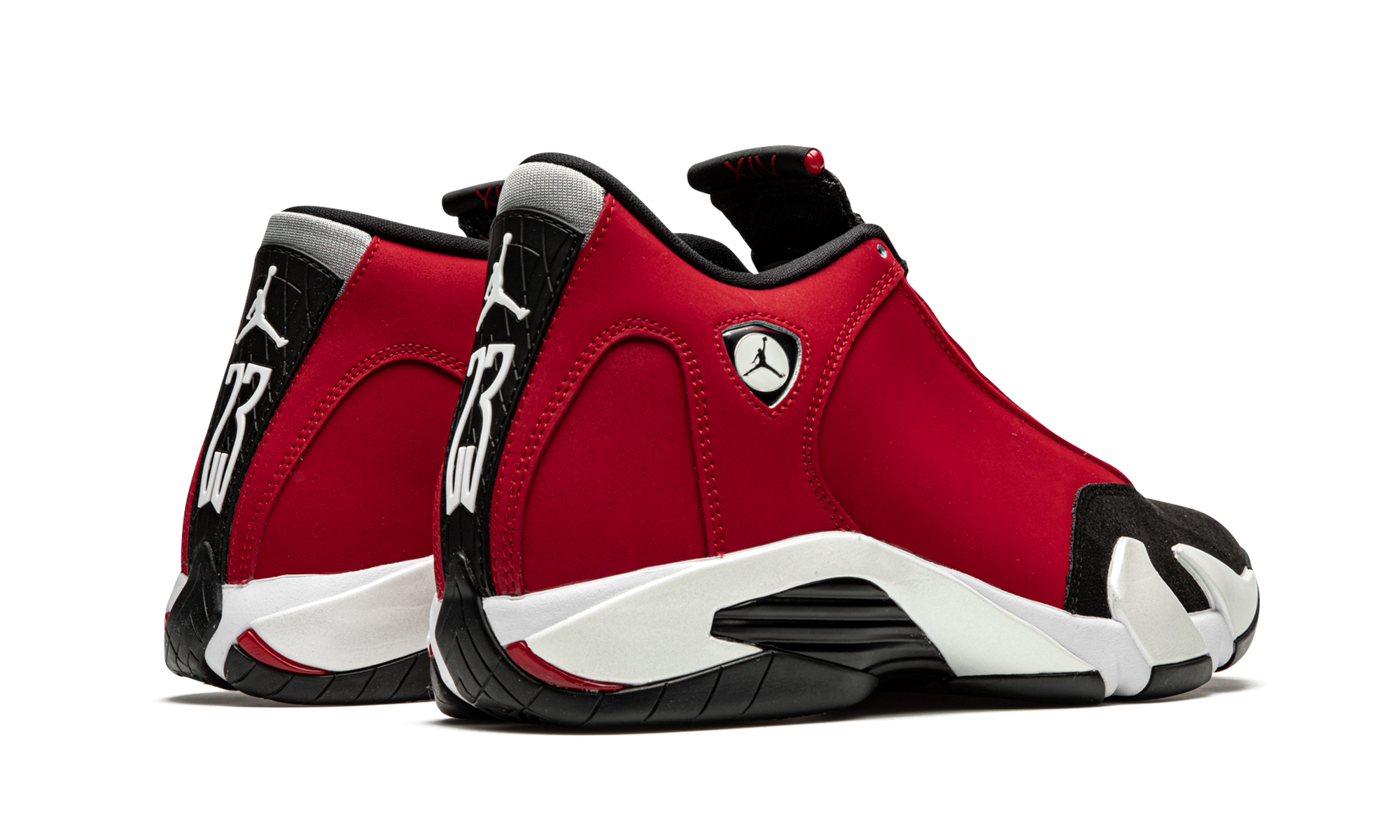 jordan 14 retro gym red toro+487471-006+diagnol right behind view