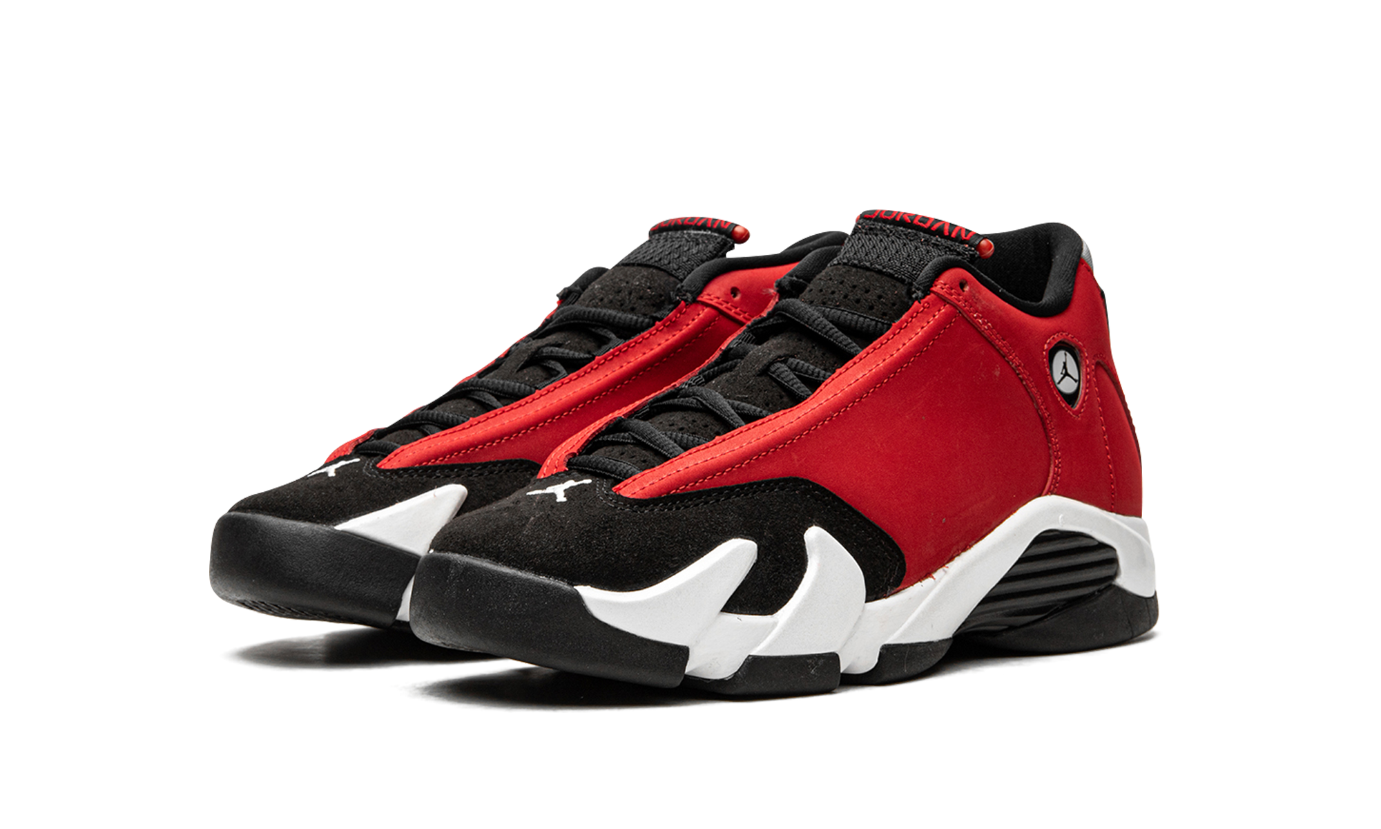 jordan 14 retro gym red toro gs+487524-006+diagnol left view