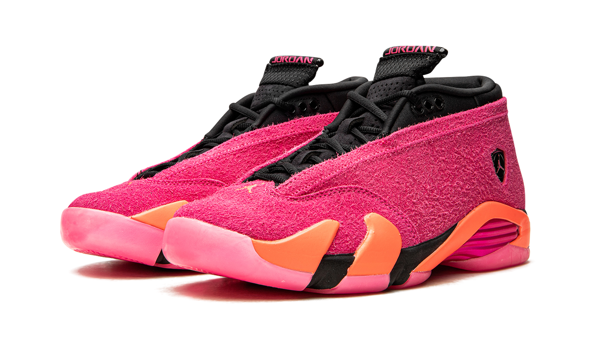 jordan 14 retro low shocking pink women s+DH4121-600+diagnol left view