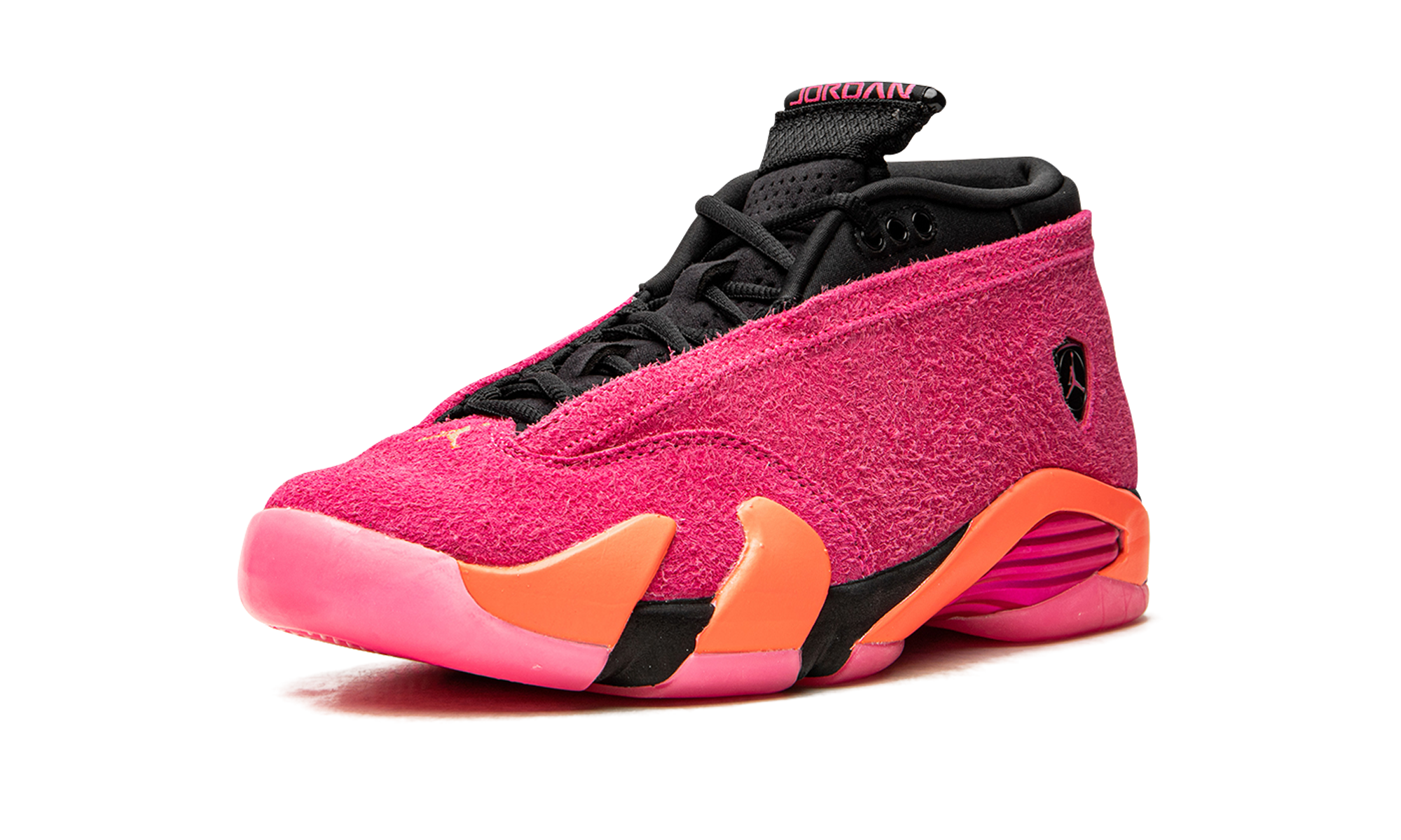 jordan 14 retro low shocking pink women s+DH4121-600+left diagnol single view