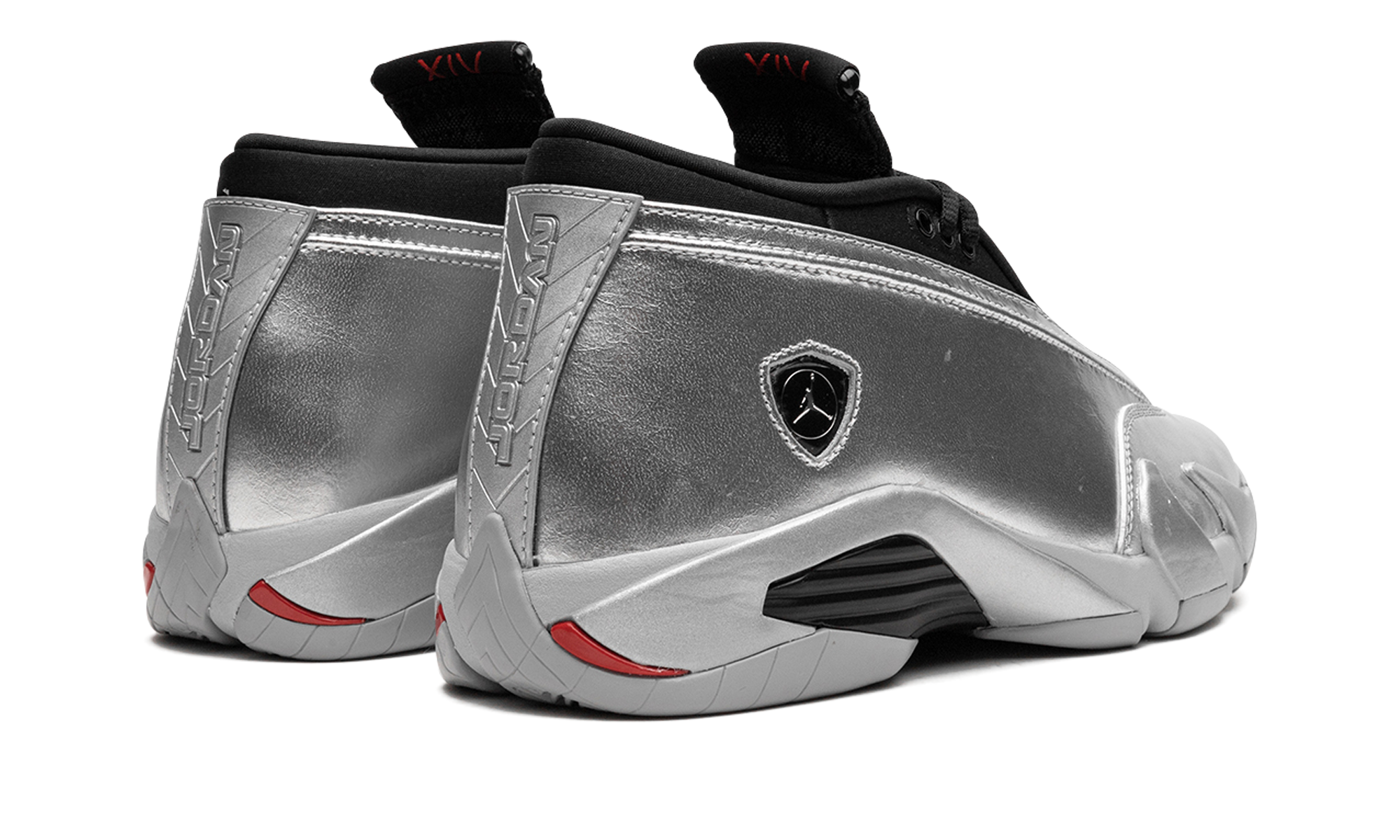 jordan 14 retro metallic silver women s+DH4121-060+diagnol right behind view