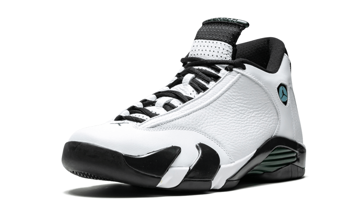jordan 14 retro oxidized green 2016+487471-106+left diagnol single view