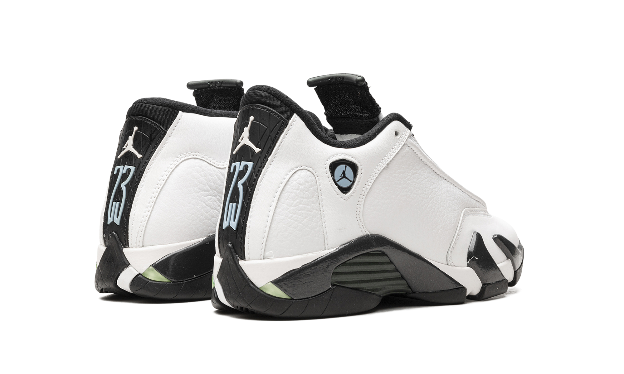 jordan 14 retro oxidized green 2016 gs+487524-106+diagnol right behind view
