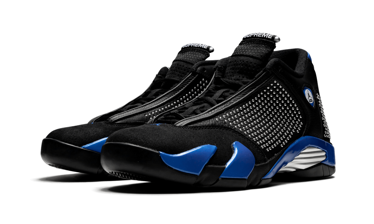 jordan 14 retro supreme black+BV7630-004+diagnol left view