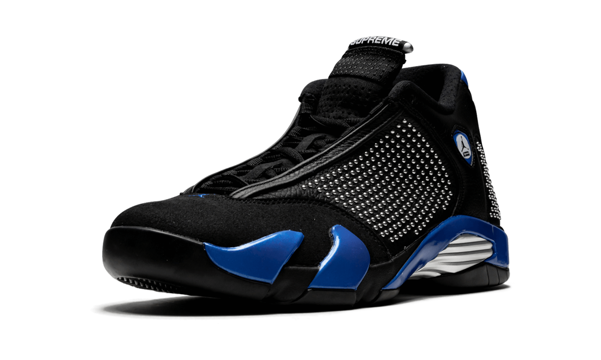 jordan 14 retro supreme black+BV7630-004+left diagnol single view