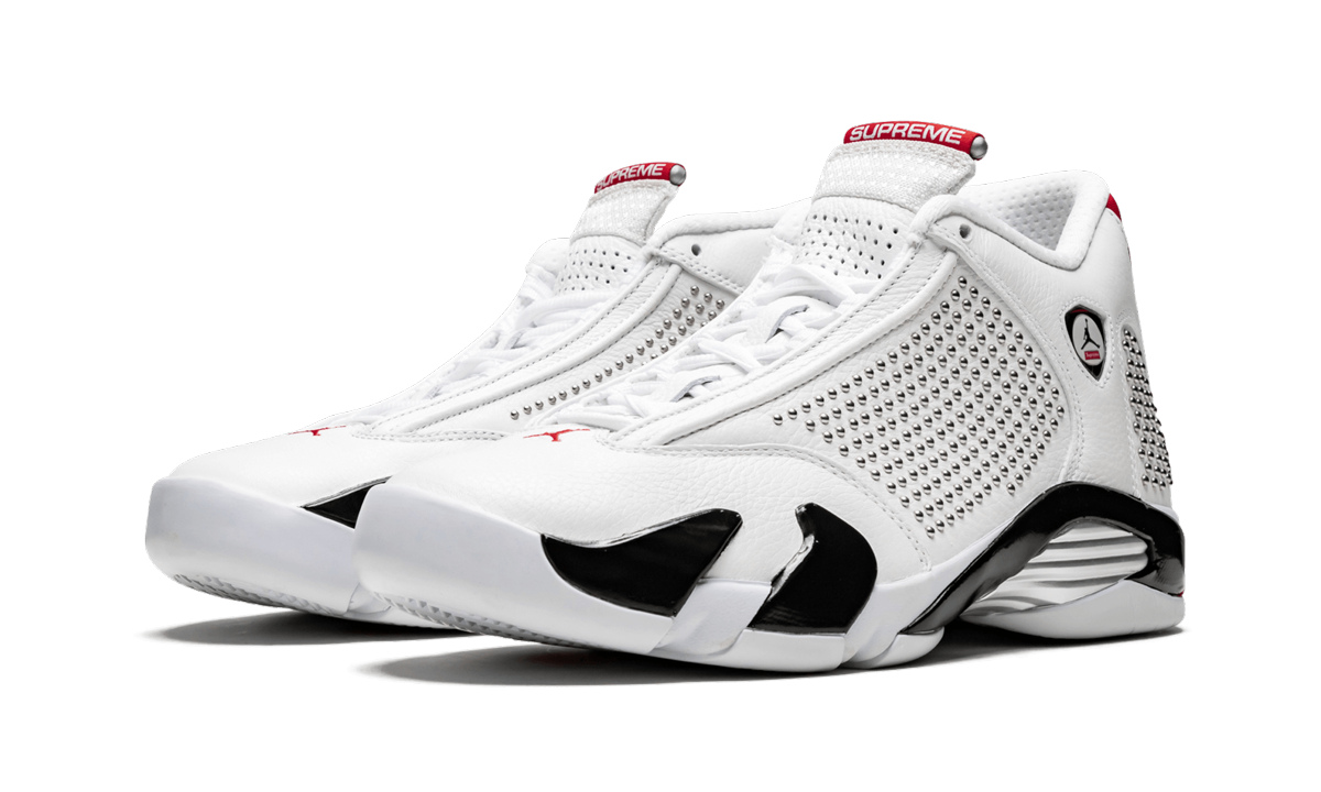 jordan 14 retro supreme white+BV7630-106+diagnol left view