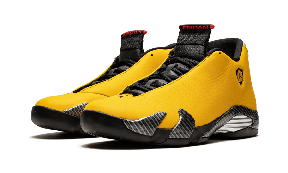 jordan 14 retro university gold+BQ3685-706+diagnol left view