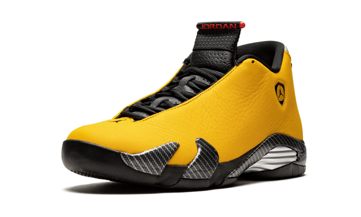 jordan 14 retro university gold+BQ3685-706+left diagnol single view