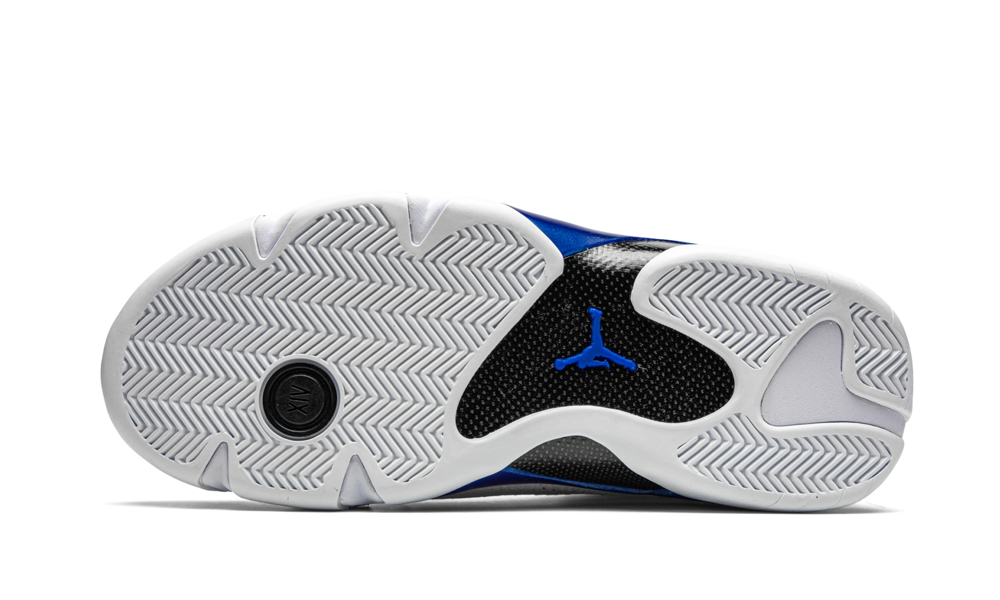 jordan 14 retro white hyper royal+487471-104+bottom view