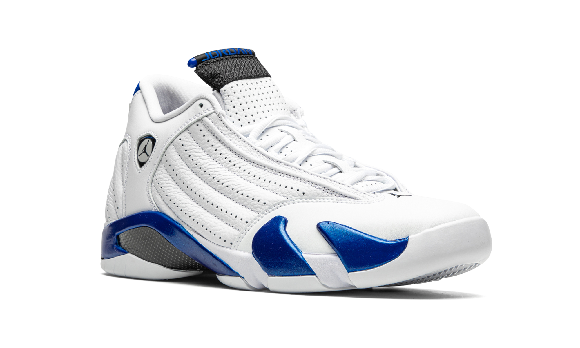 jordan 14 retro white hyper royal+487471-104+diagnol right view