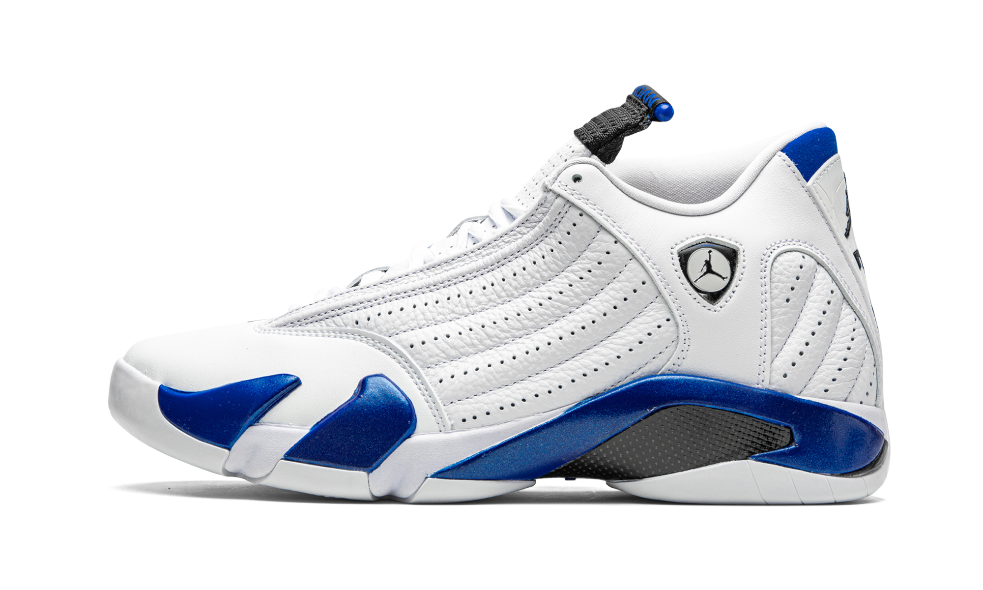 jordan 14 retro white hyper royal+487471-104+diagnol right view 1