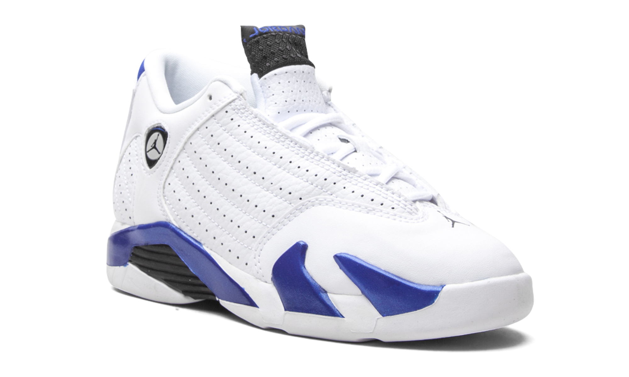jordan 14 retro white hyper royal ps+312092-104+diagnol right view