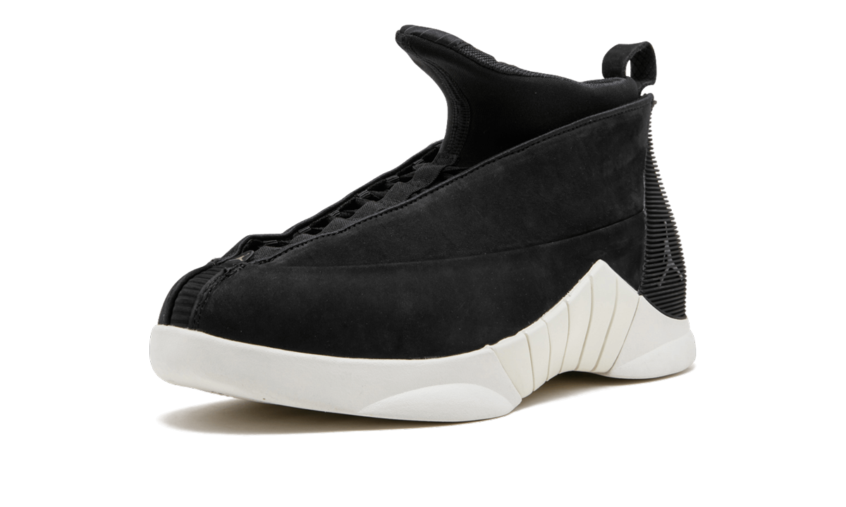 jordan 15 retro psny black suede+921194-011+left diagnol single view