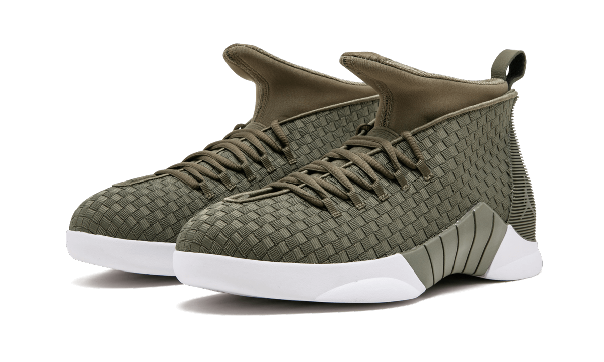 jordan 15 retro psny woven olive+AO2568-200+diagnol left view