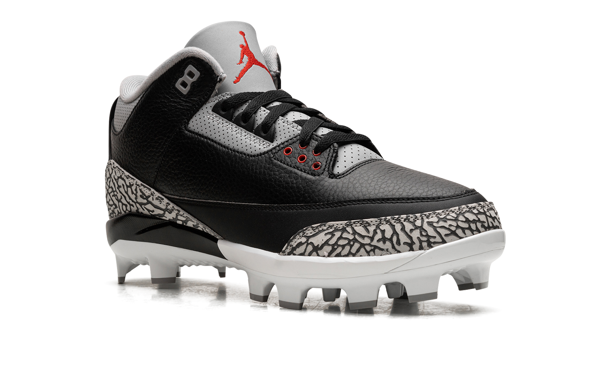 jordan 3 mid retro mcs black cement+FZ8627-001+diagnol right view