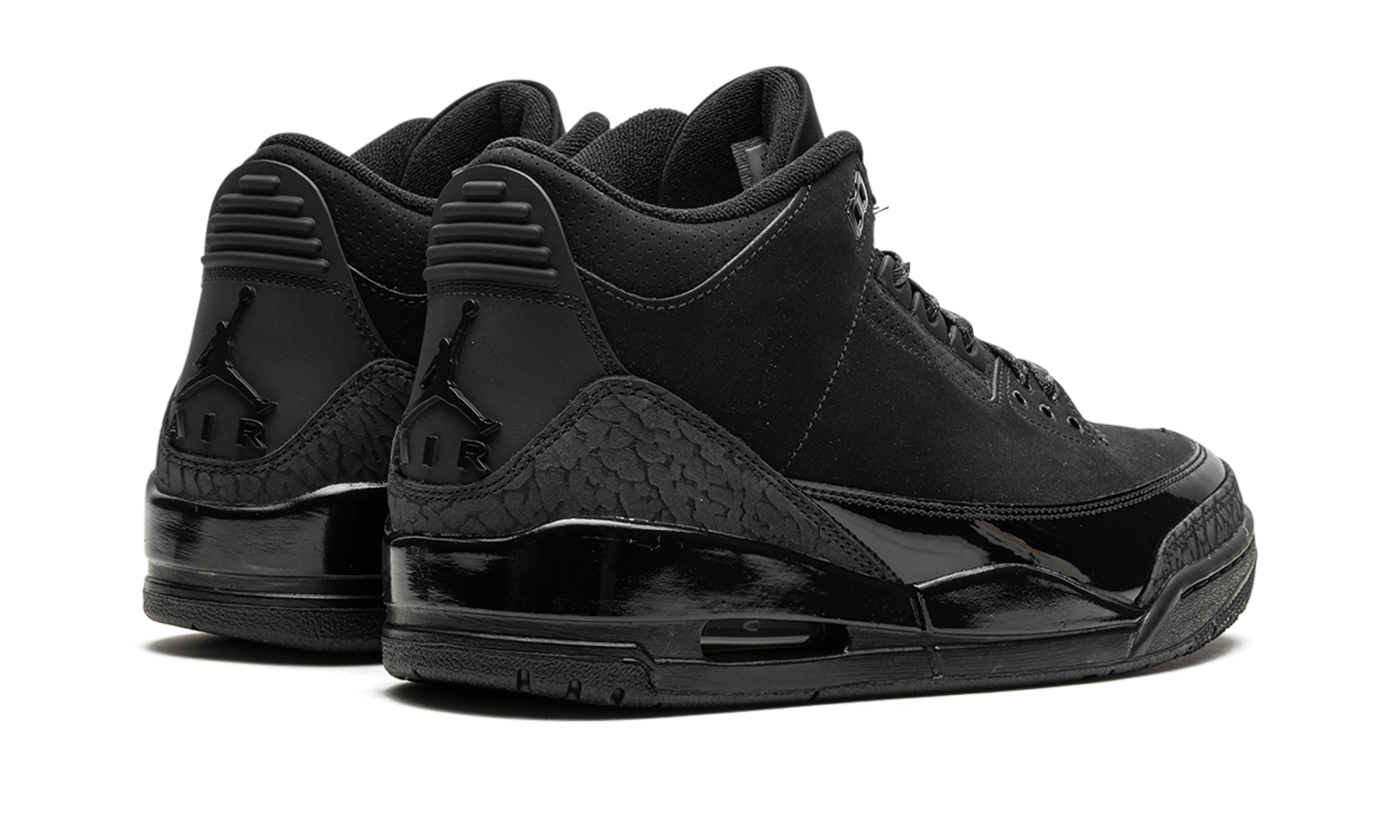 jordan 3 retro black cat 2025+CT8532-001+diagnol right behind view