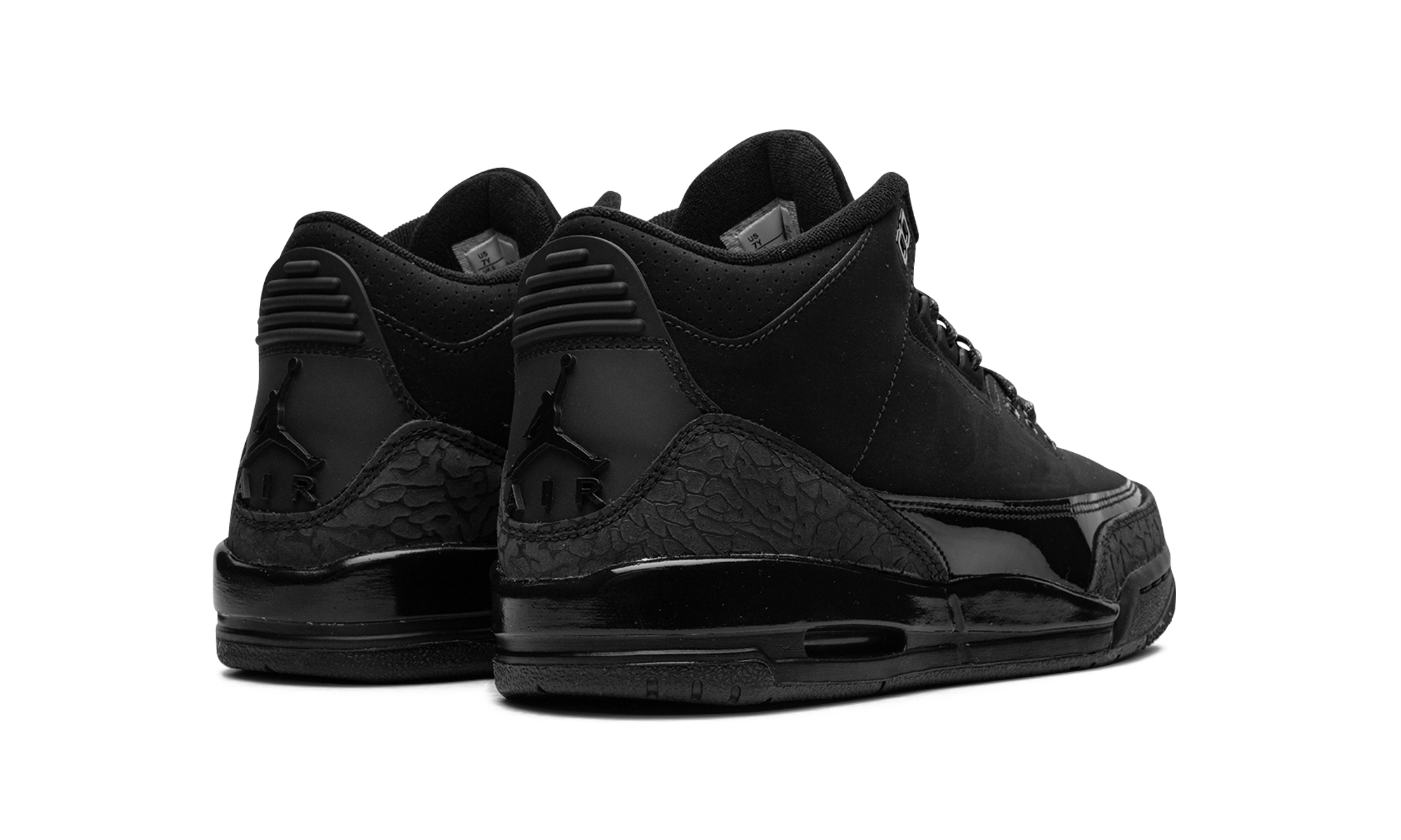 jordan 3 retro black cat 2025 gs+DM0967-001+diagnol right behind view