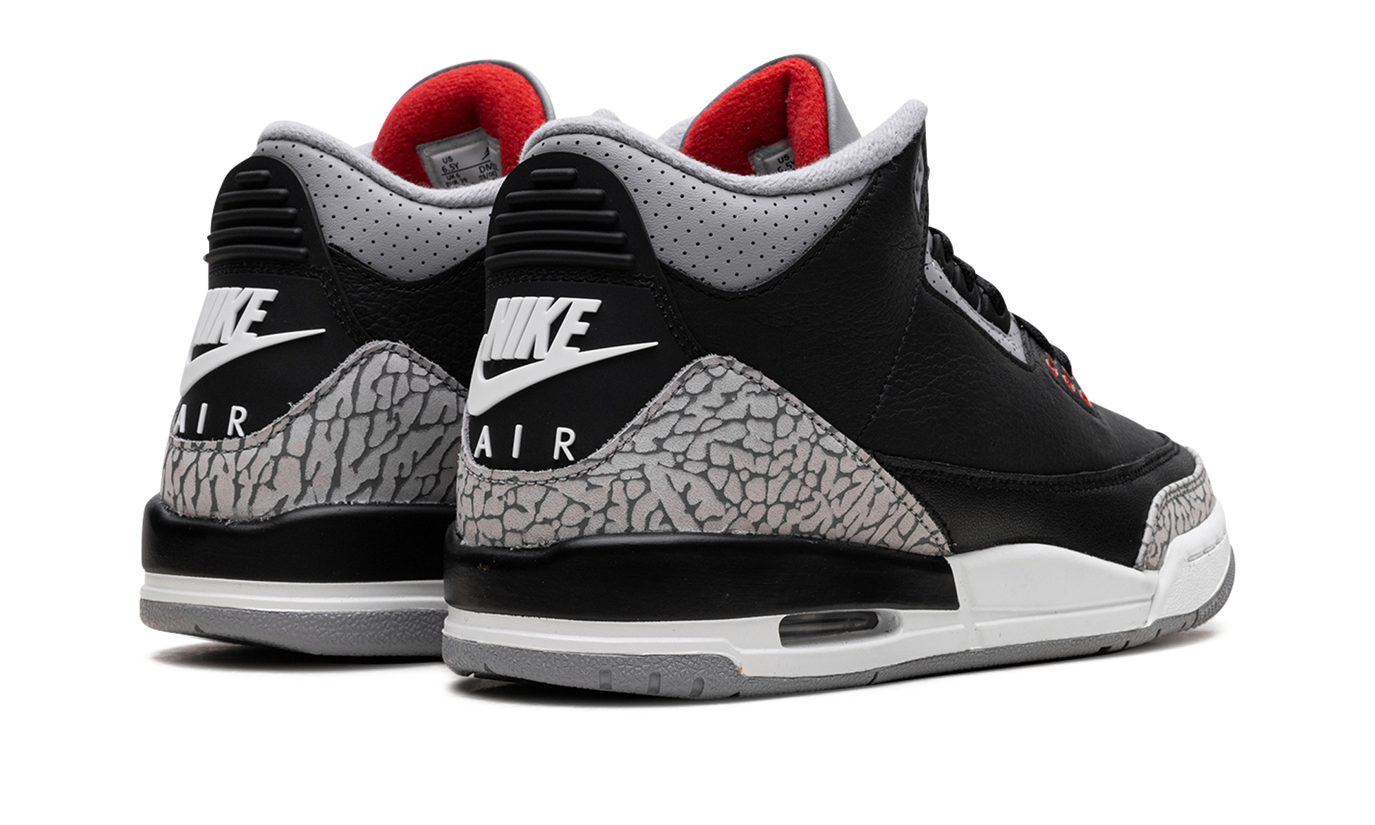 jordan 3 retro black cement 2024 gs+DM0967-010+diagnol right behind view