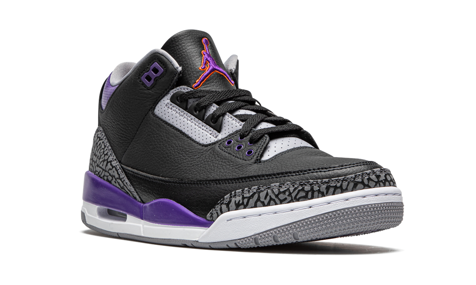jordan 3 retro black court purple+CT8532-050+diagnol right view