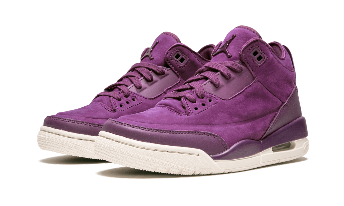 jordan 3 retro bordeaux women s+AH7859-600+diagnol left view