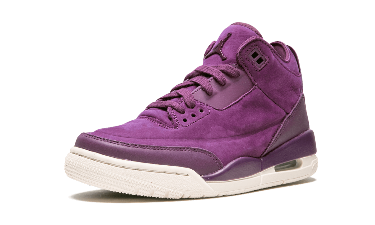 jordan 3 retro bordeaux women s+AH7859-600+left diagnol single view
