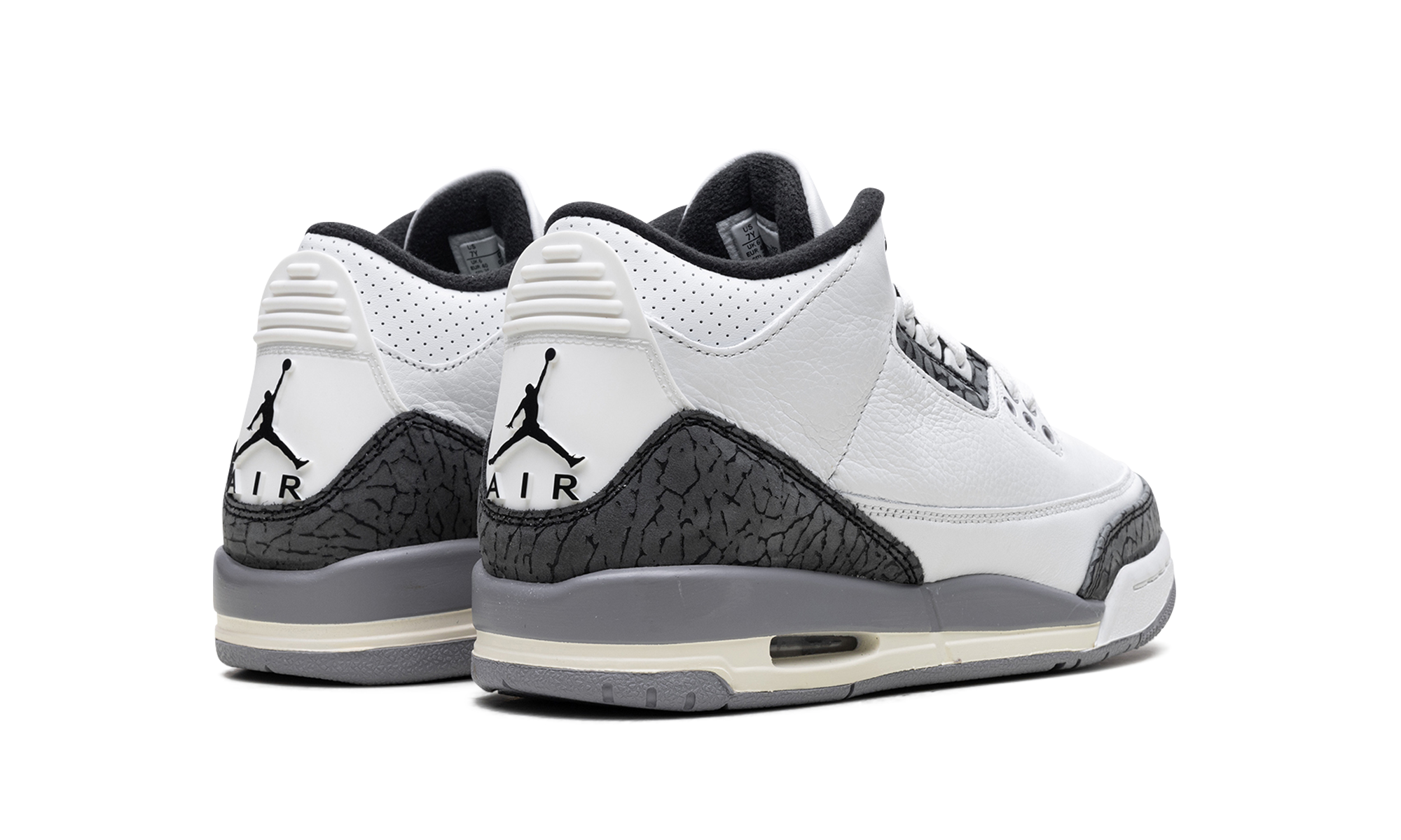 jordan 3 retro cement grey gs+DM0967-106+diagnol right behind view