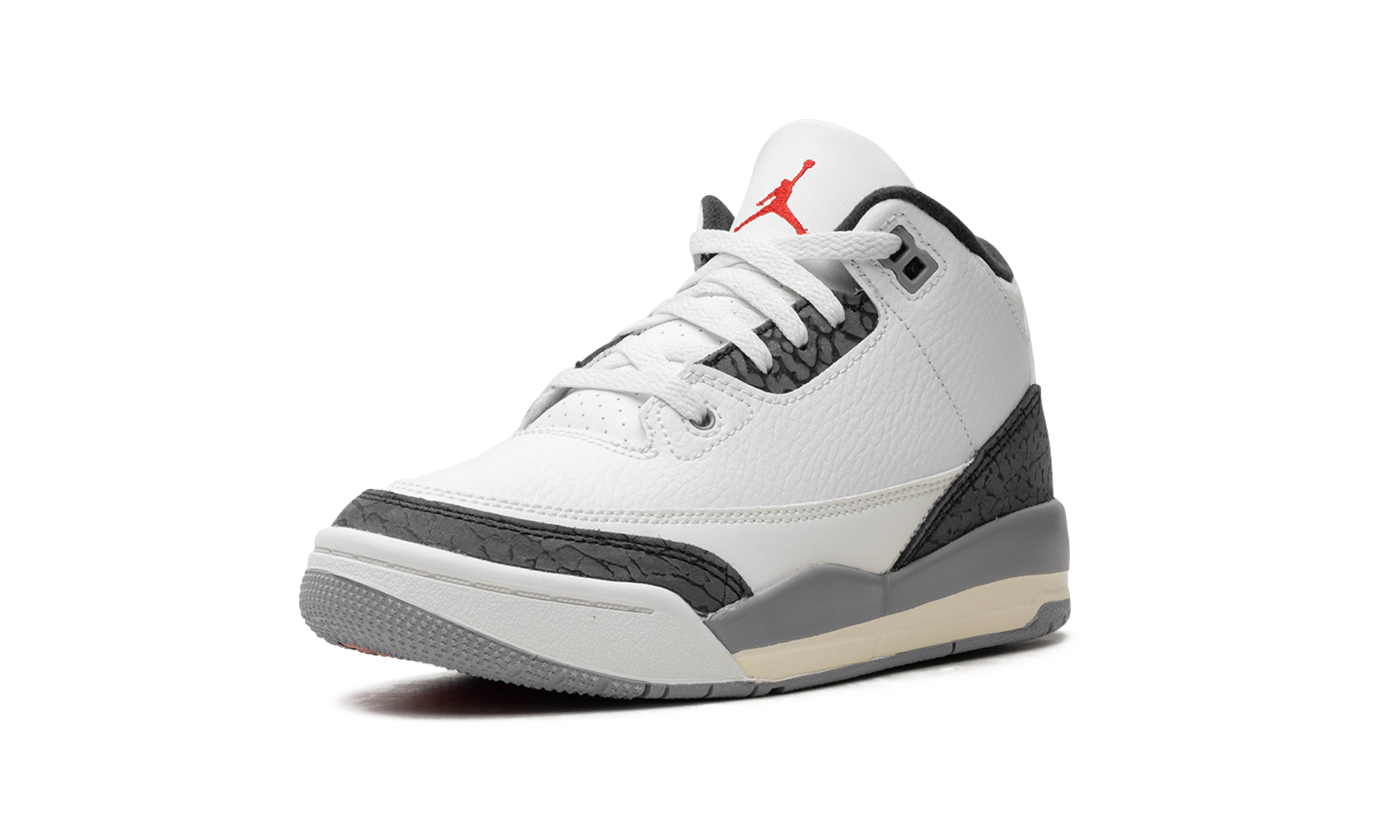 jordan 3 retro cement grey ps+DM0966-106+left diagnol single view