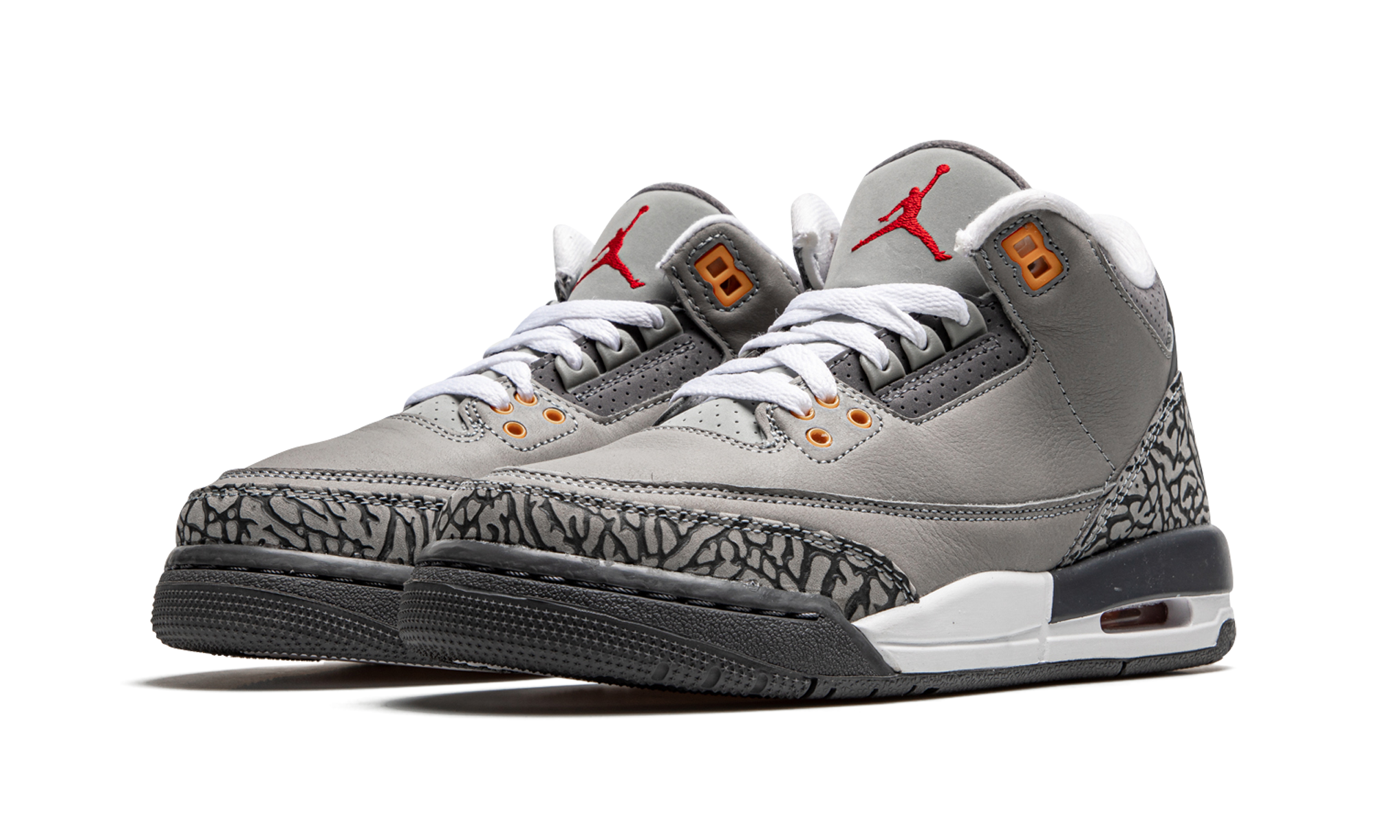 jordan 3 retro cool grey 2021 gs+398614-012+diagnol left view