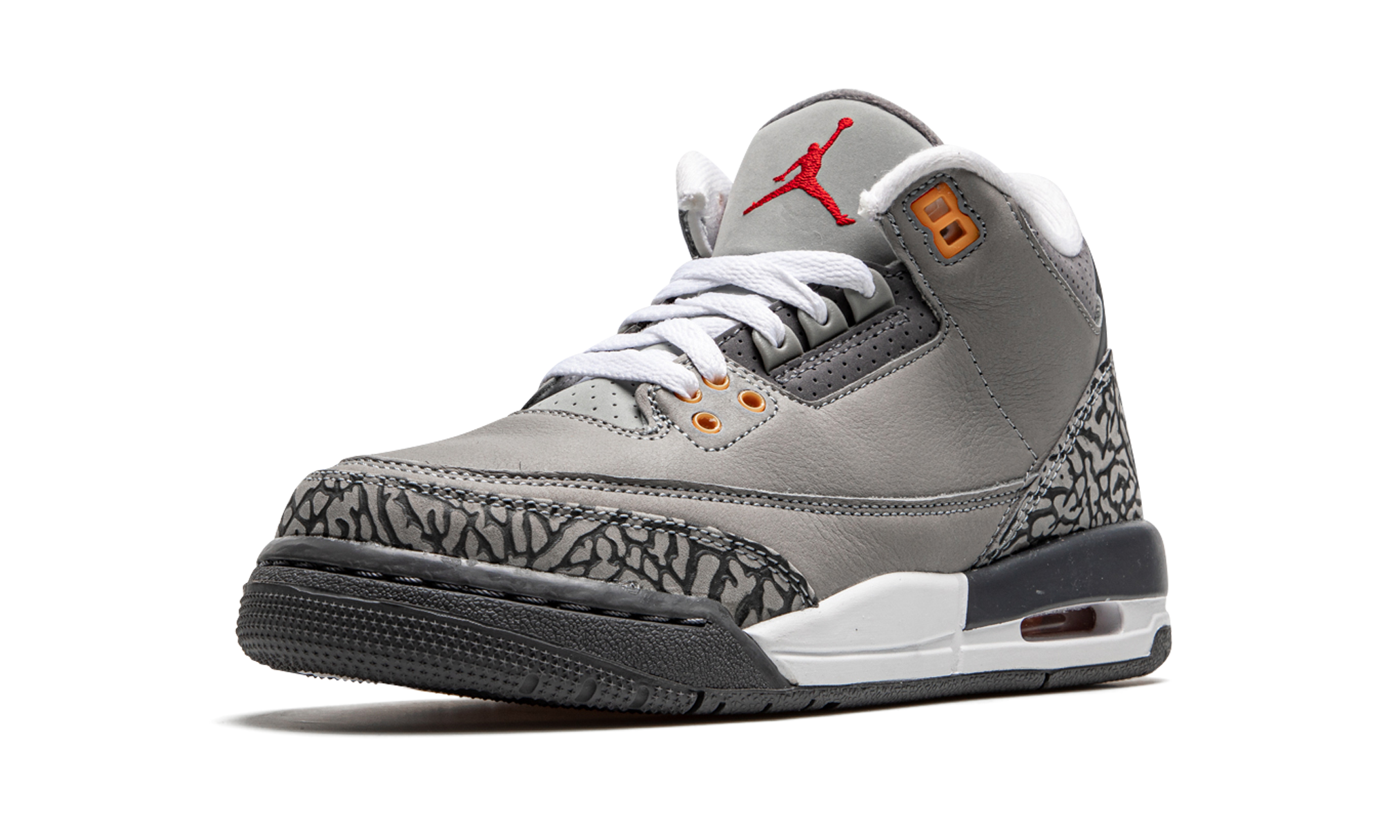 jordan 3 retro cool grey 2021 gs+398614-012+left diagnol single view