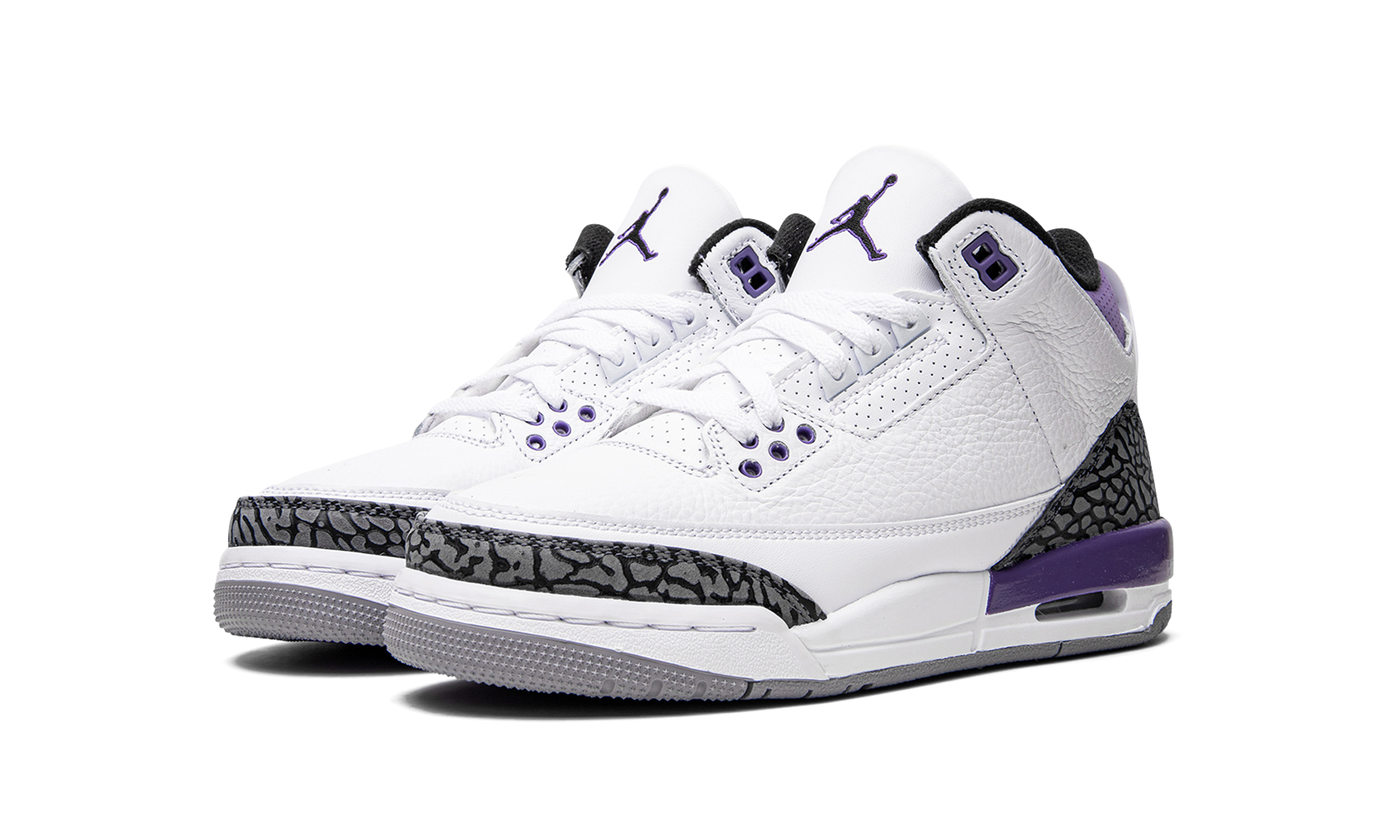 jordan 3 retro dark iris gs+DM0967-105+diagnol left view