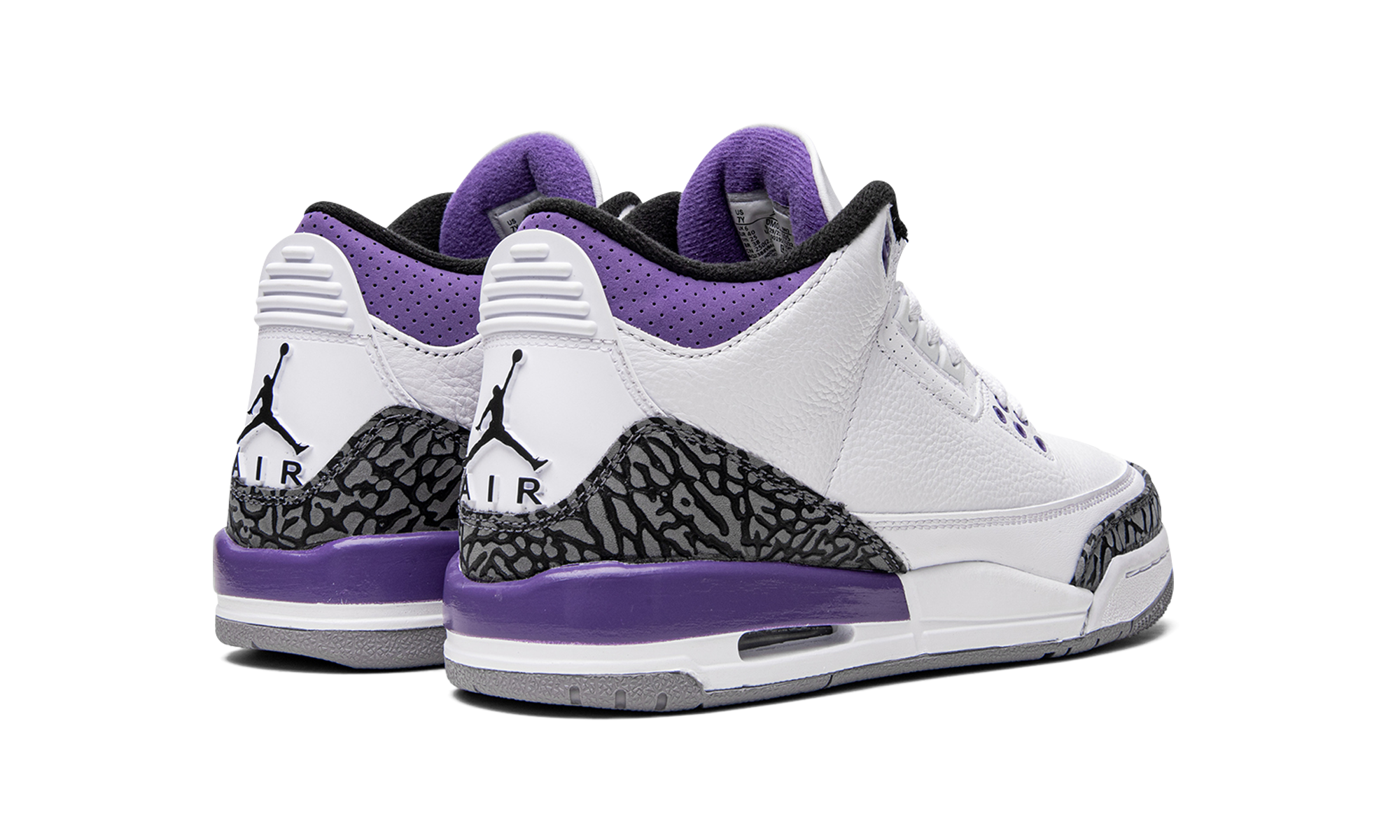 jordan 3 retro dark iris gs+DM0967-105+diagnol right behind view
