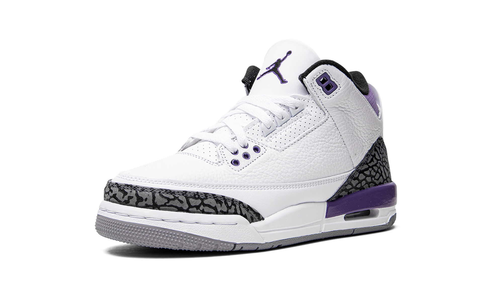 jordan 3 retro dark iris gs+DM0967-105+left diagnol single view