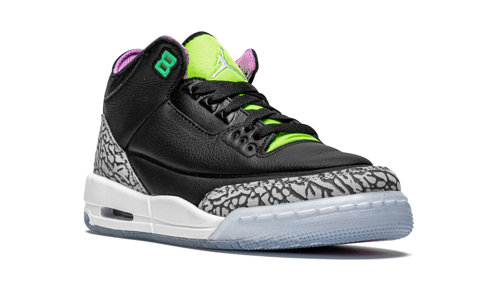 jordan 3 retro electric green gs+DA2304-003+diagnol right view